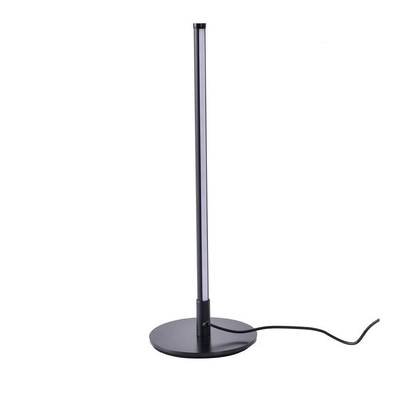 1-Light Black LED Stick Table Lamp With A White Acrylic Diffuser