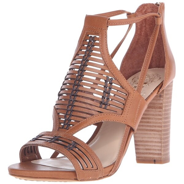Vince Camuto Womens Ceara Leather Open Toe Casual Ankle Strap Brown Size 95 Vince Camuto Womens Ceara Leather Open Toe Casual Ankle Strap Brown Size 95