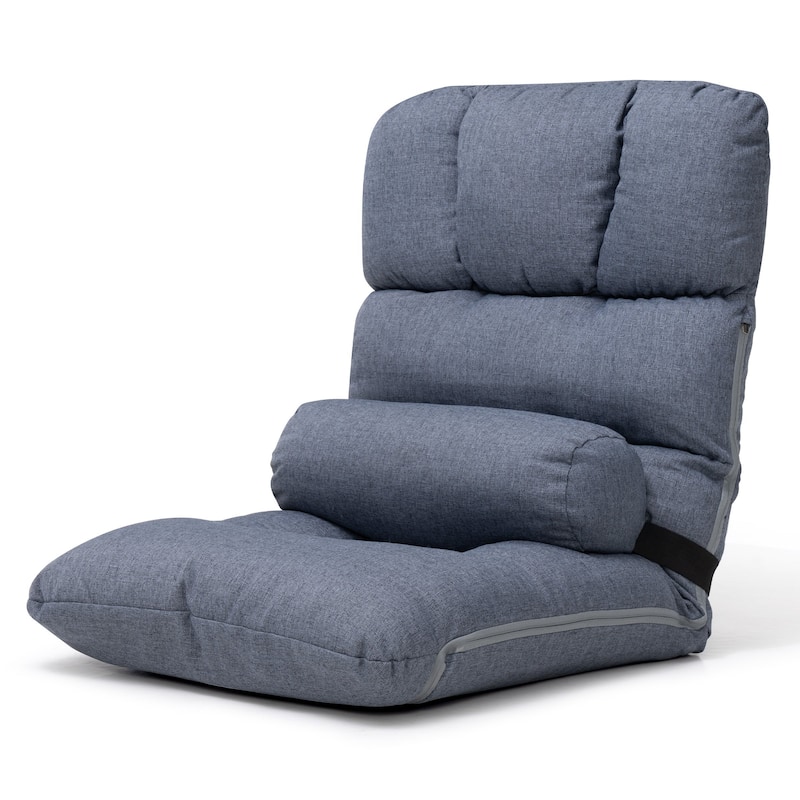 Living Room Accent Chair Adjustable Floor Chair Folding Upholstery Recliner for Meditation or Game