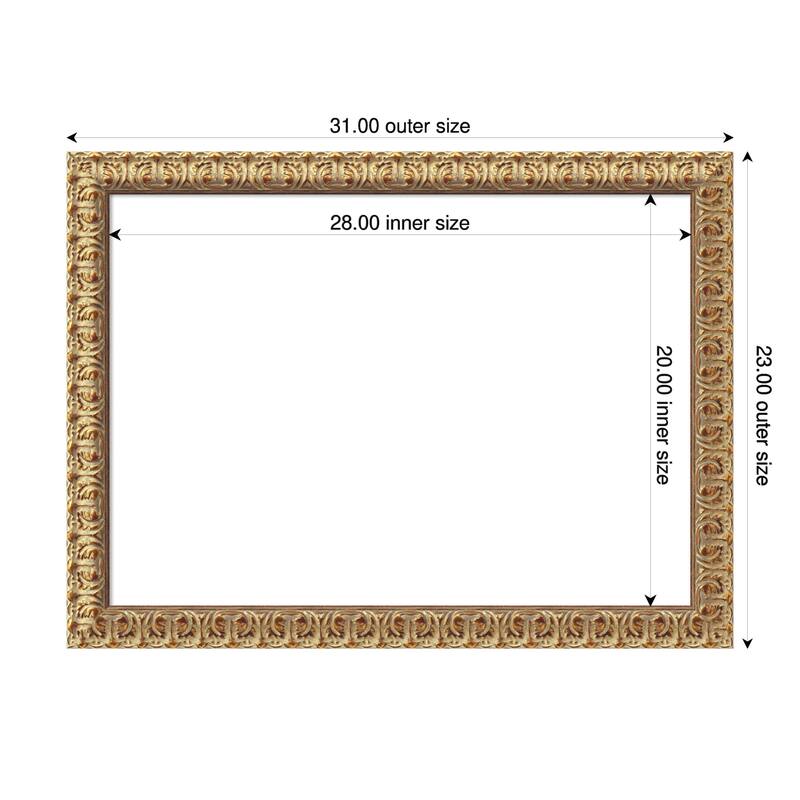 Amanti Art Florentine Gold Framed Dry Erase Magnetic Board - 31 x 23 in