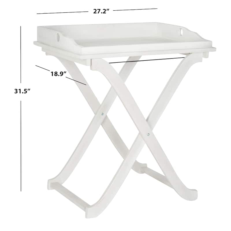 SAFAVIEH Outdoor Anastasiia Acacia Wood Folding Tray Table - 19Wx27Dx32H