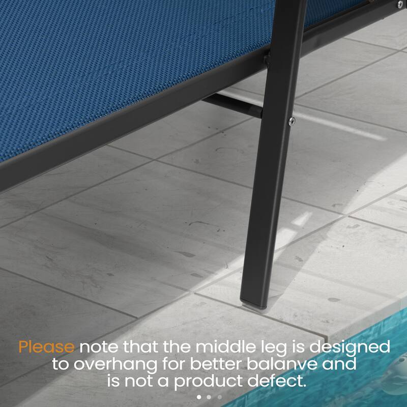 Outdoor Patio Adjustable Back Chaise Lounges Chairs with Arms(Set of 2 )