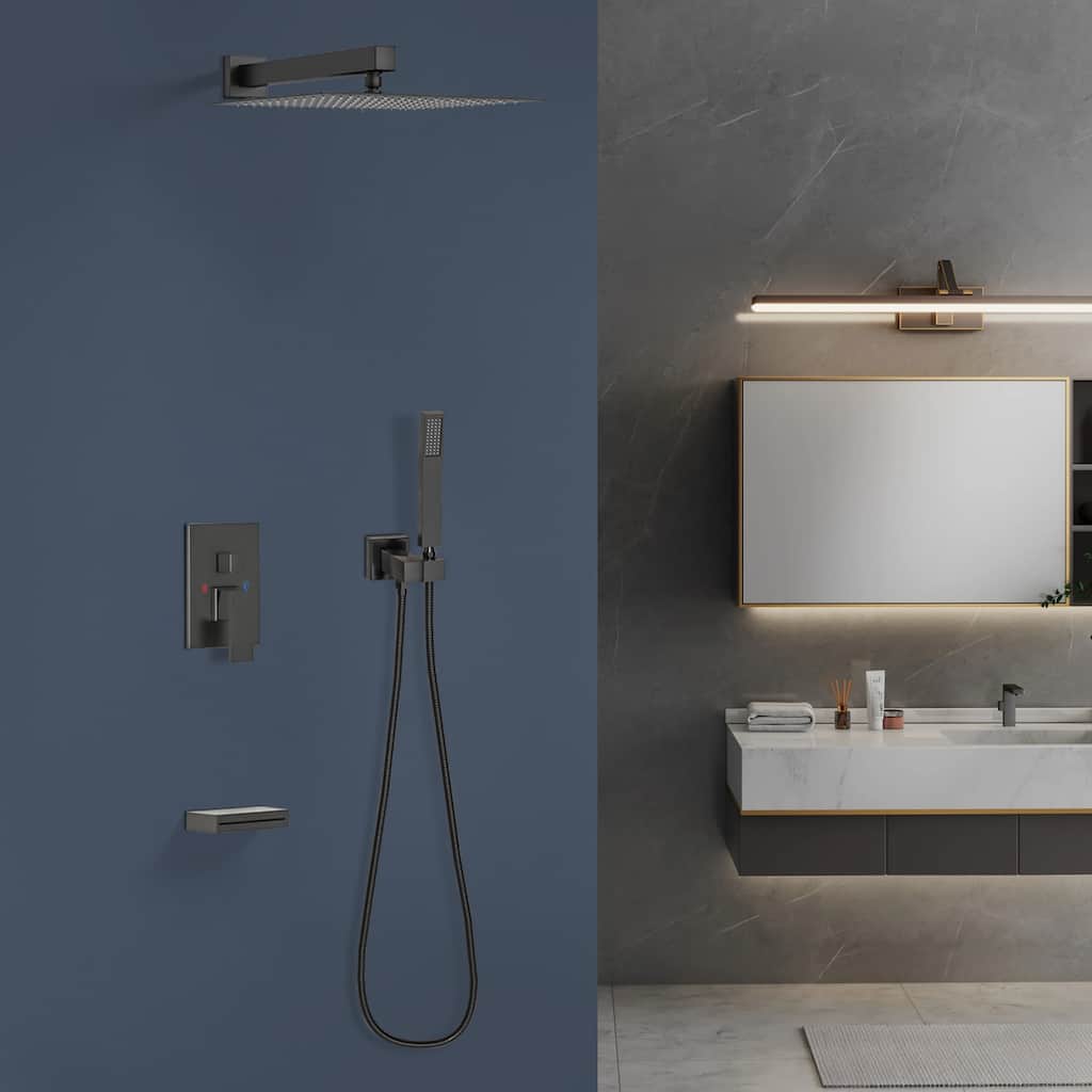 Topcraft 12-Inch Wall Mounted Square Shower System with Rough-in Valve - 12*12