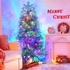 preview thumbnail 15 of 16, Roomfitters Pre-Lit Artificial Christmas Tree Set 4FT 6FT 7.4FT, Holiday Trees with Metal Stands, Warm Lights, Silver