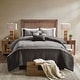 preview thumbnail 47 of 56, Madison Park Westbrook 7 Piece Faux Suede Comforter Set Grey - California King