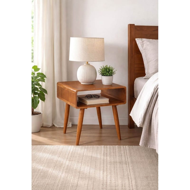 Alborg End Table - Rich Walnut Finish