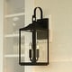 preview thumbnail 7 of 6, VAXCEL Old Town 19.5 in. H 2-Light Black Transitional Outdoor Wall Sconce, Durable Metal, Clear Glass Shade, LED Compatible