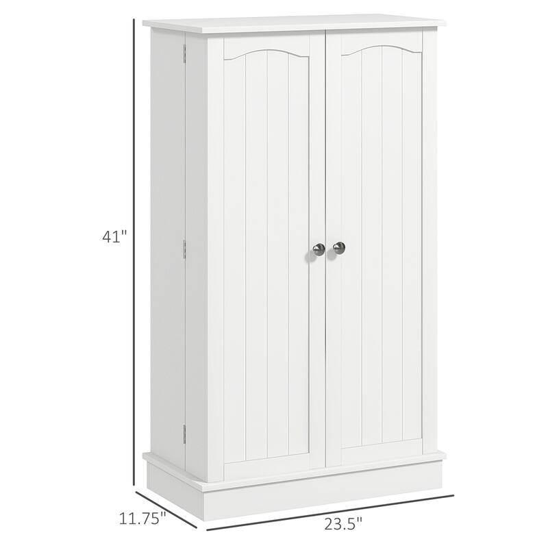Kitchen Pantry Storage Cabinet w/ 5-tier Shelving, 12 Spice Racks