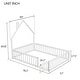 preview thumbnail 36 of 34, A floor bed with a shaped headboard and a protective fence