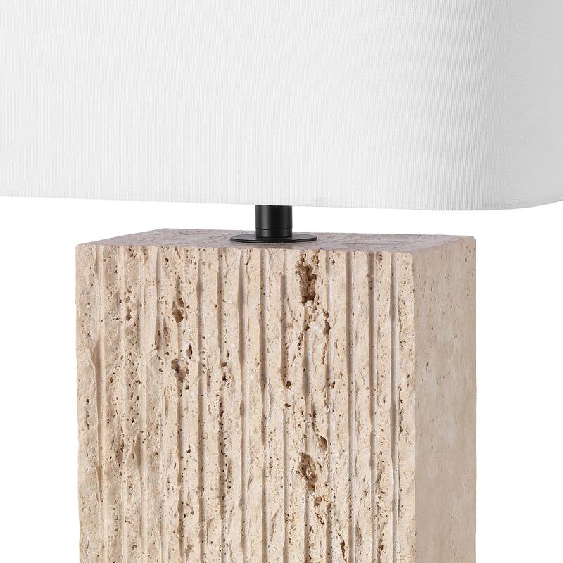 SAFAVIEH Couture Henry Travertine Table Lamp - 12"W x 12"D x 22"H
