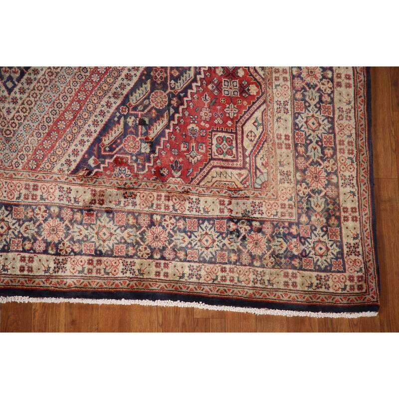 Vegetable Dye Shiraz Kashkoli Persian Vintage Rug Handmade Wool Carpet - 6'9"x 9'6"