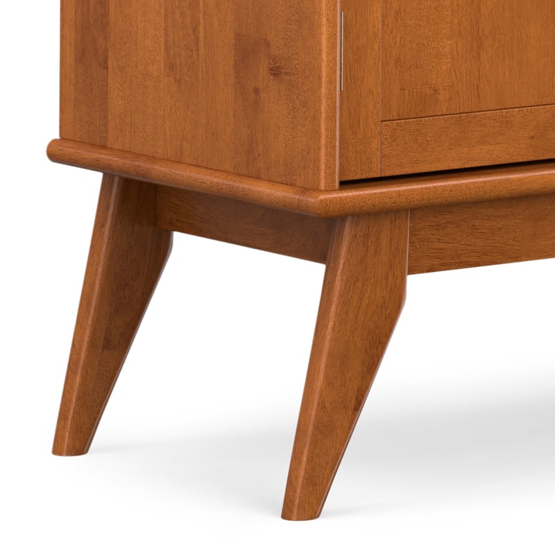 WYNDENHALL Tierney SOLID HARDWOOD 66 inch Wide Rectangle Modern 4 Door Sideboard Buffet in Teak Brown - 17" D x 66" W x 36" H