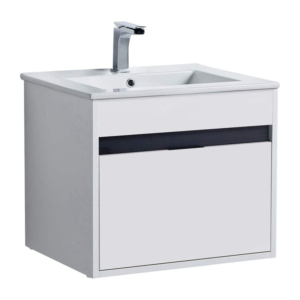 Fine Fixtures - Wall Mount Bathroom Vanity And Sink, Knob Free Design - Alpine Collection -