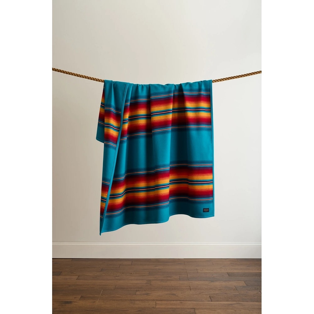 Pendleton Serape Turquoise Blanket - Overstock - 20718823
