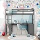 preview thumbnail 2 of 14, Twin size Loft Bed with Drawers, Cabinet, Shelves and Desk, Grey