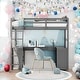 preview thumbnail 35 of 47, Twin size Loft Bed with Drawers, Cabinet, Shelves and Desk, White