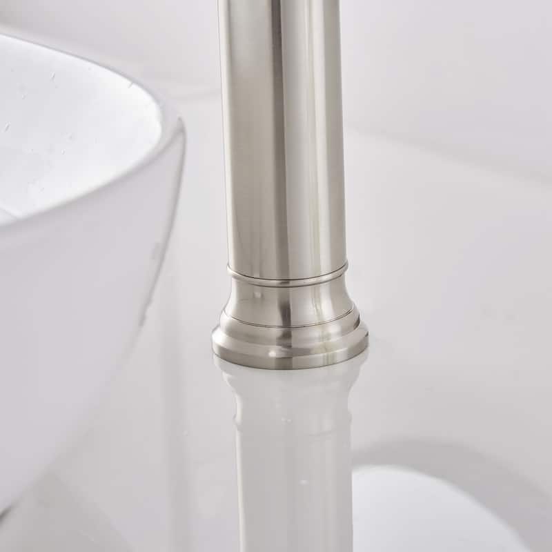 Nickel Waterfall Single Handle Bathroom Faucet with Drain Assembly