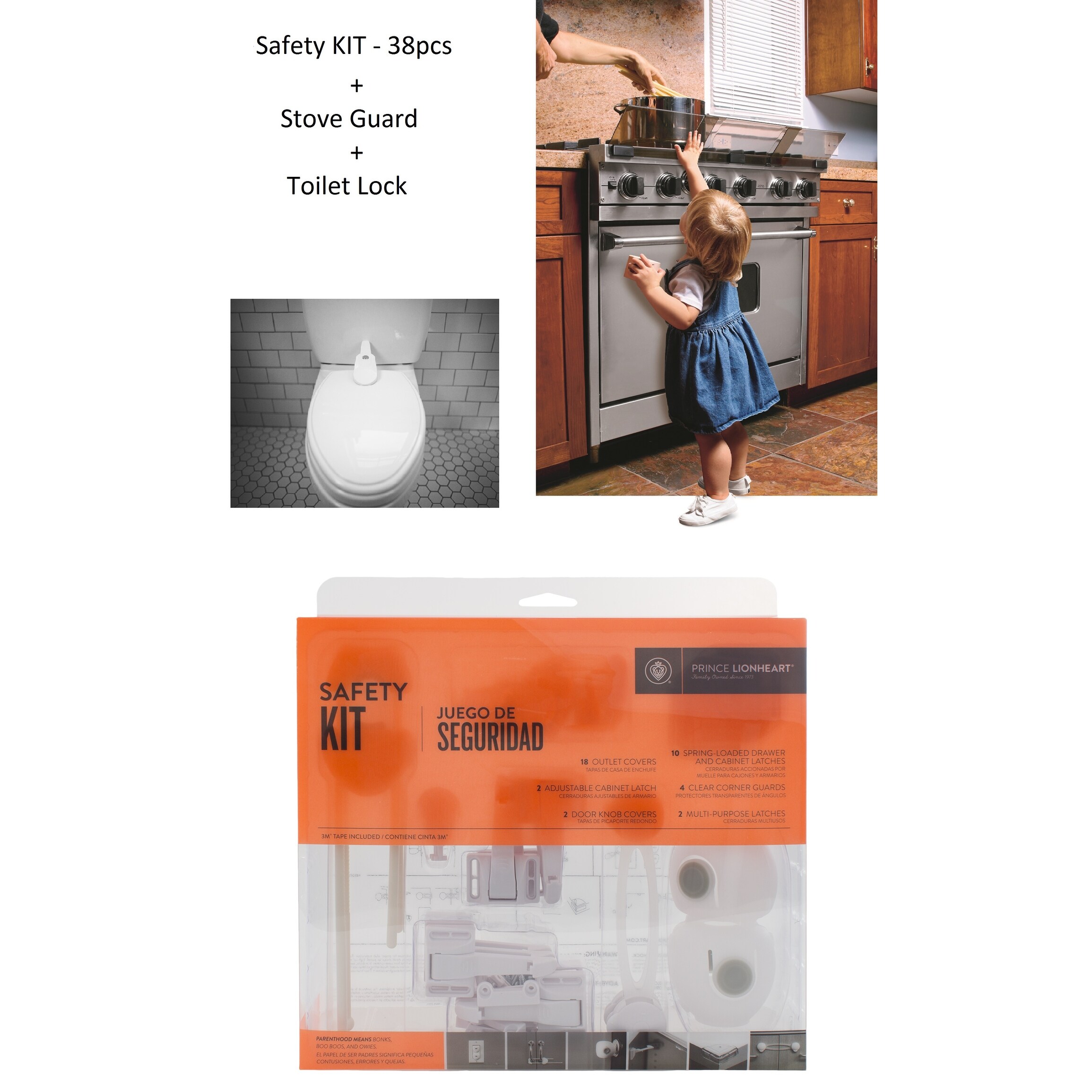 Shop Prince Lionheart Safety Kit And Stove Guard With Toilet Lock Overstock 26445075