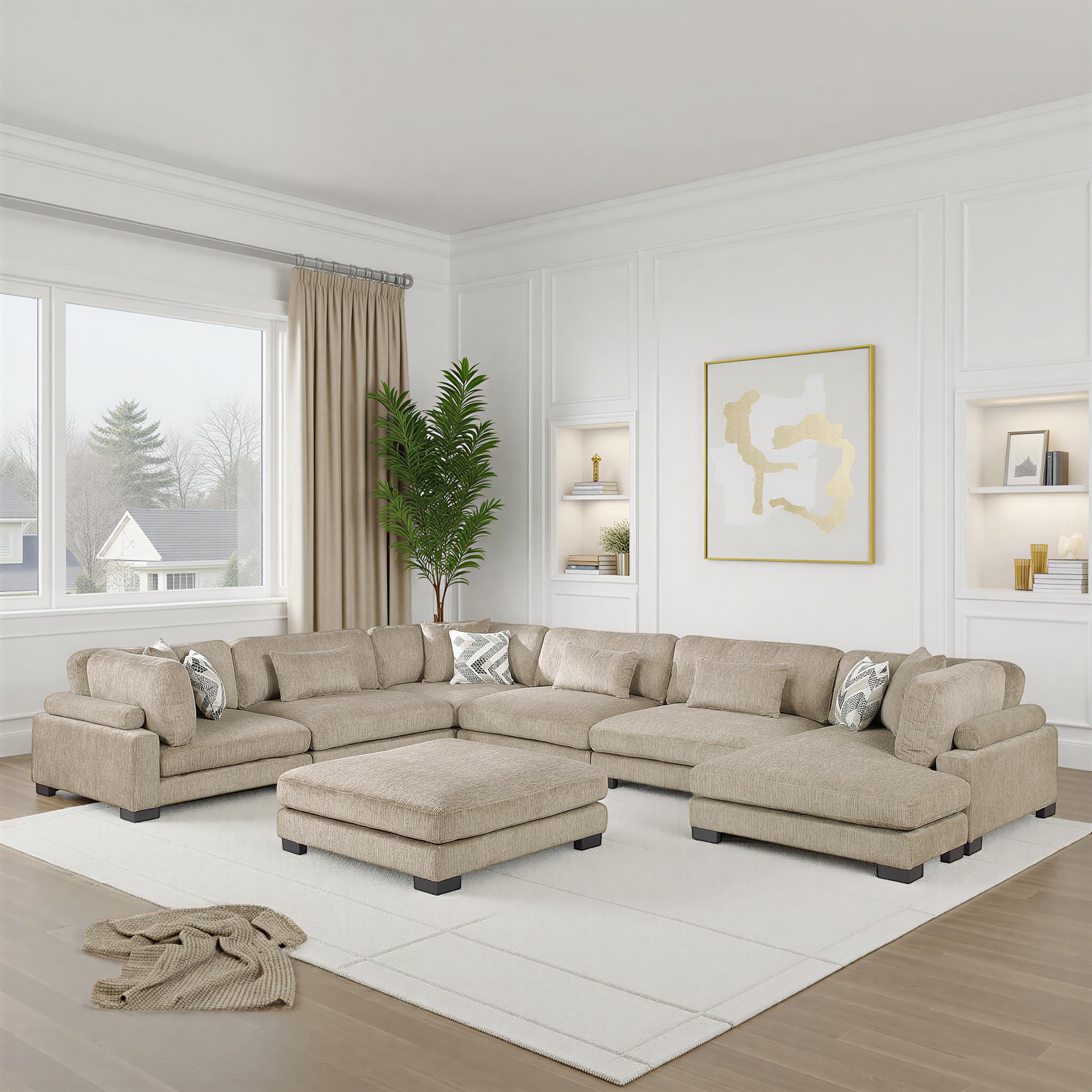 Fremont & Park Abbeville Microfiber 7-Piece Modular Sectional with