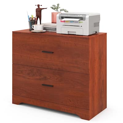 2 Drawer Lateral File Cabinet Printer Stand with Adjustable Bars