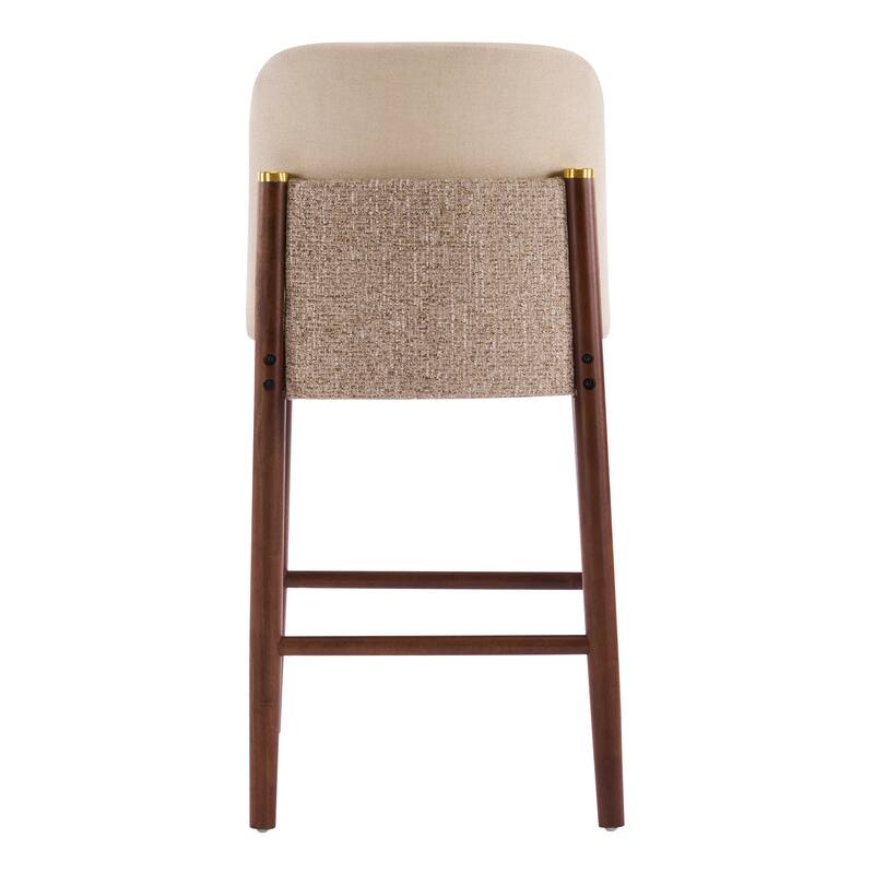 Christopher Knight Home - Lois Modern Upholstered Solid Rubberwood Counter Stool Set - Bar Chairs with Ergonomic Backrest