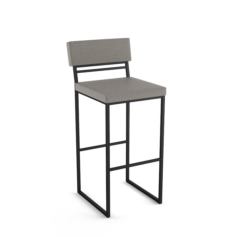 Amisco Everly Counter and Bar Stool - Silver Grey Polyester / Black Metal - Bar Height