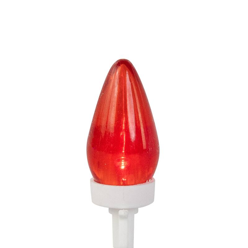 LED C7 Christmas Lights - Red - 16' White Wire - 25ct