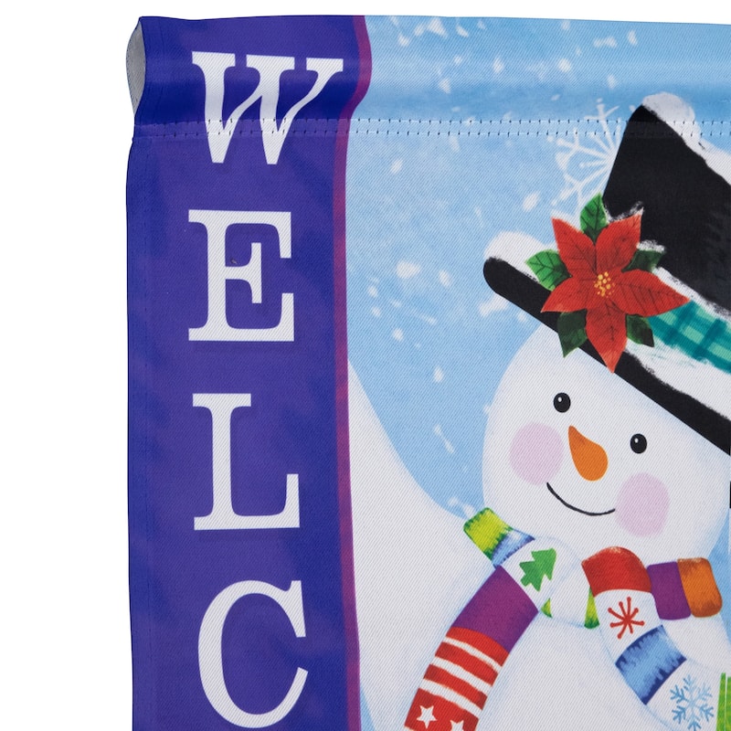 Snowman "Welcome" Christmas Outdoor Garden Flag - 18" x 12.5"
