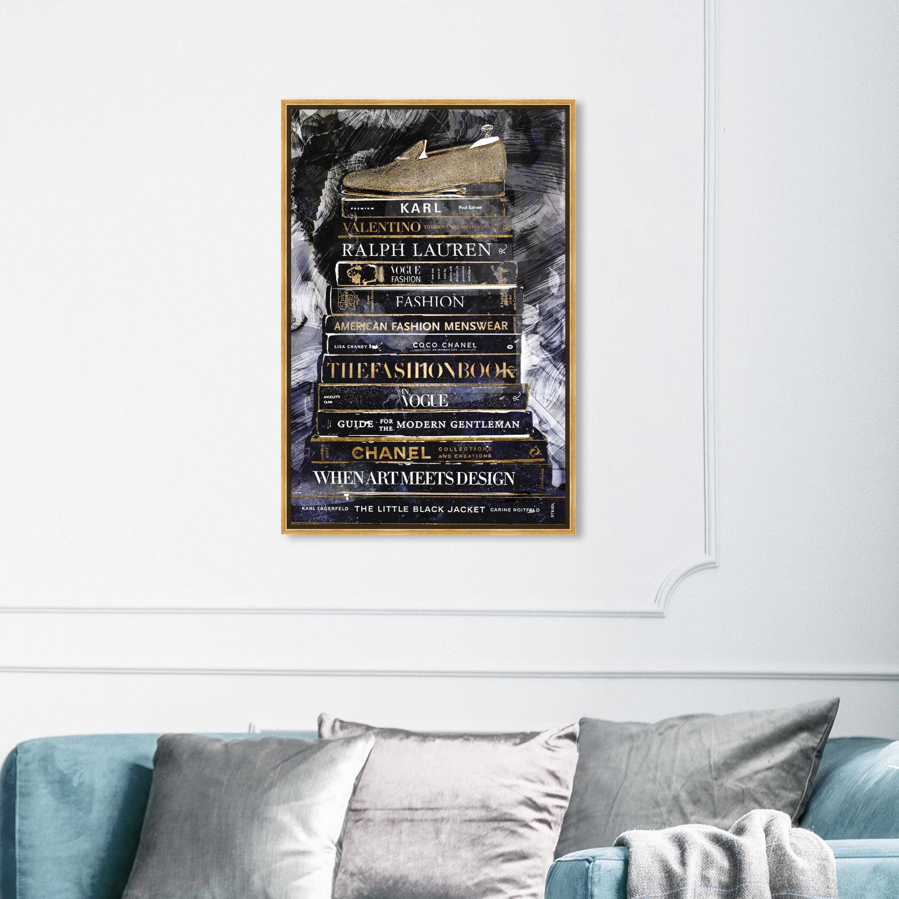 Oliver Gal 'Stacked Men Style' Fashion and Glam Wall Art Framed Canvas  Print Books - Black, Gold - Bed Bath & Beyond - 31794604