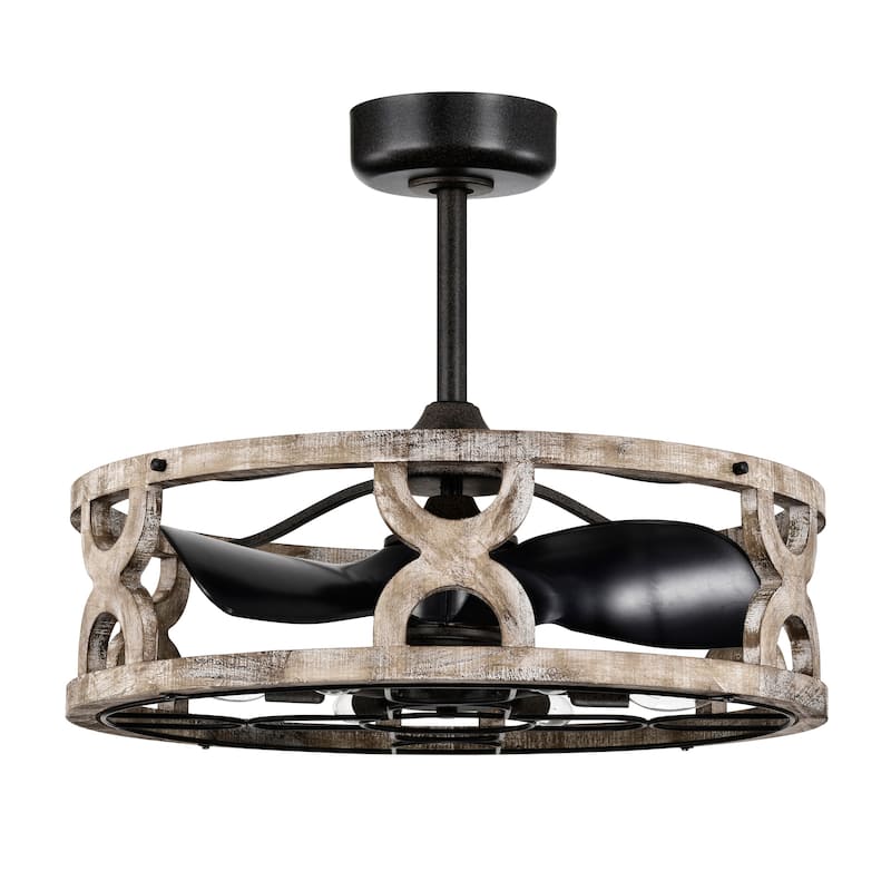 Kona 26 Inch Wood Finished Fandelier with 6 Light