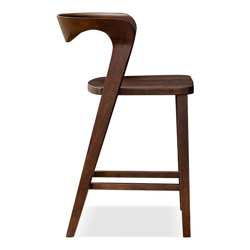 Furniture of America Abigail III Mid-century Modern Handcrafted Solid Hardwood Counter Height Dining Chairs (Set of 2)
