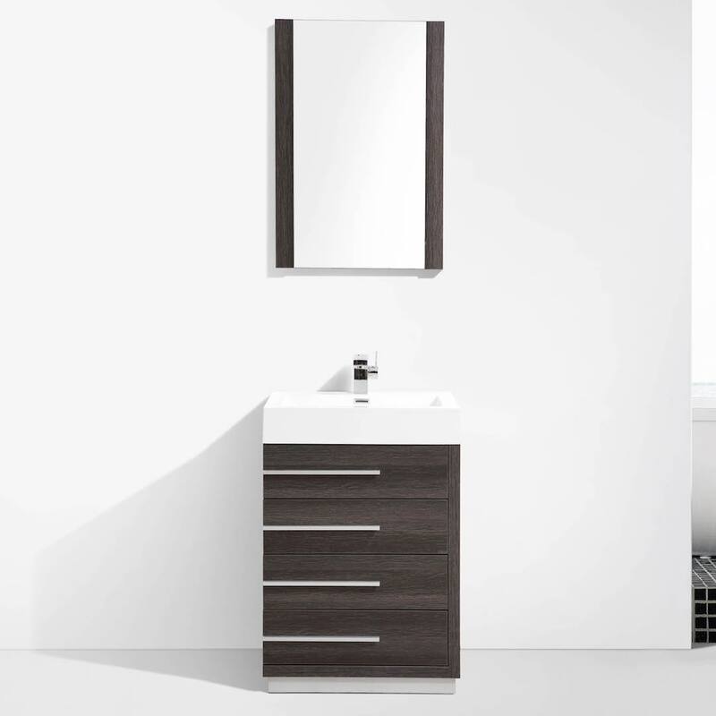 Blossom 24" All-Wood Vanity w/ Acrylic Sink & Mirror, Freestanding