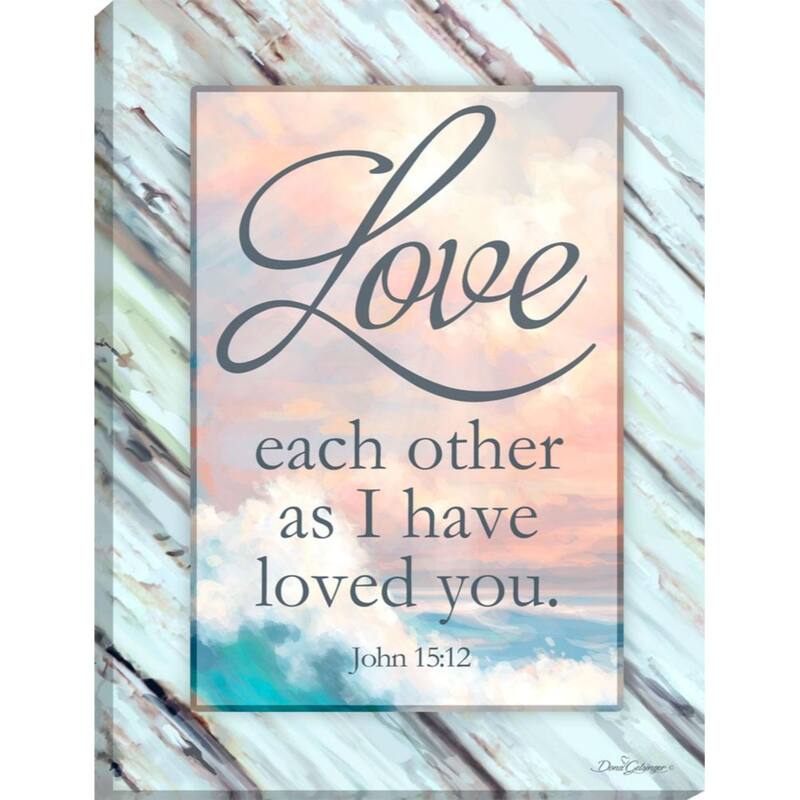 Blue and Pink Love Each Other Wall Art Decor 18" x 24"