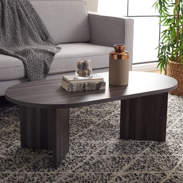 SAFAVIEH Tayson Modern Oval Coffee Table - 47 in. W x 24 in. D x 16 in ...