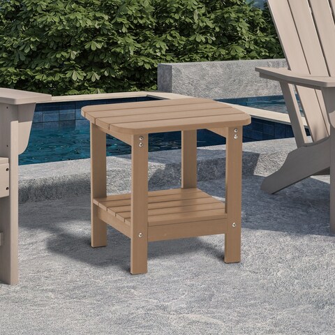18.9'' Outdoor Double Floor HIPS Resin Side Table