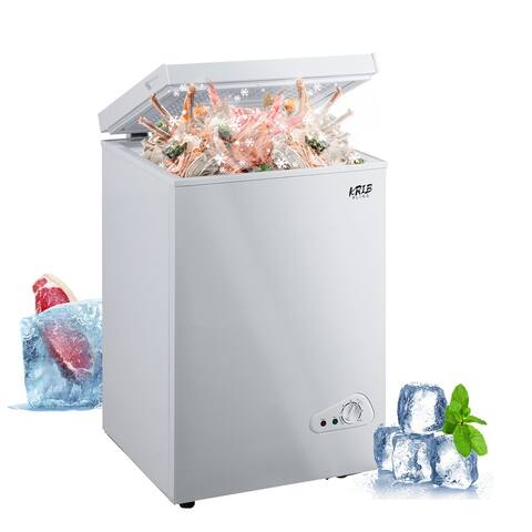 3.5 Cu.Ft Chest Freezer 7 Gears Temperature Control (-0.4°F to 32°F)