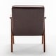 preview thumbnail 54 of 83, Homy Casa Mid-Century Modern Accent Chair, Solid Wood Frame, Extra-Thick Backrest, Wingback Lounge Chair Indoor