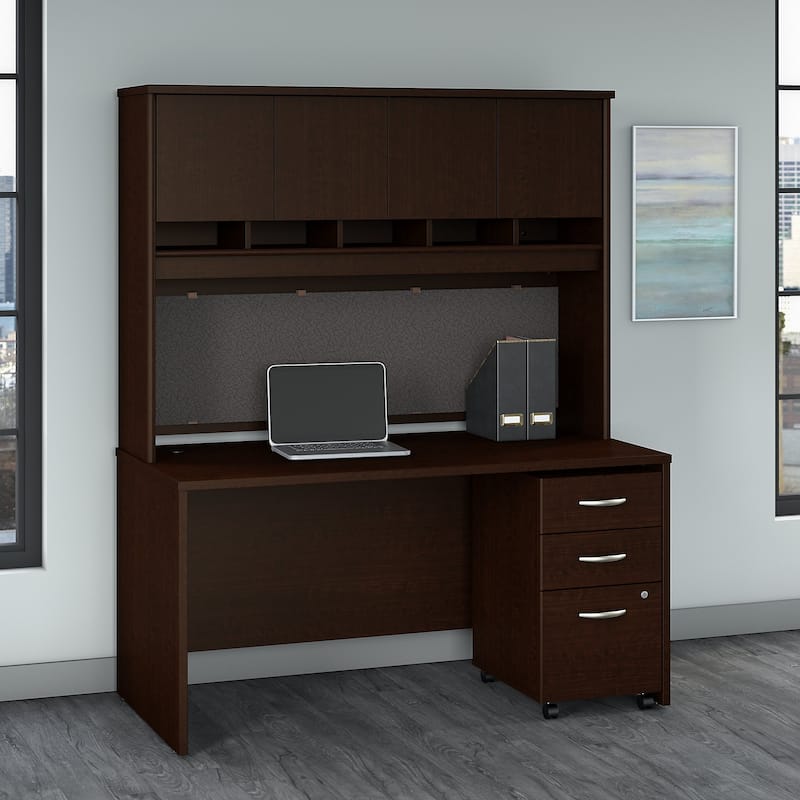 Series C 60W Desk with Hutch and Drawers by Bush Business Furniture