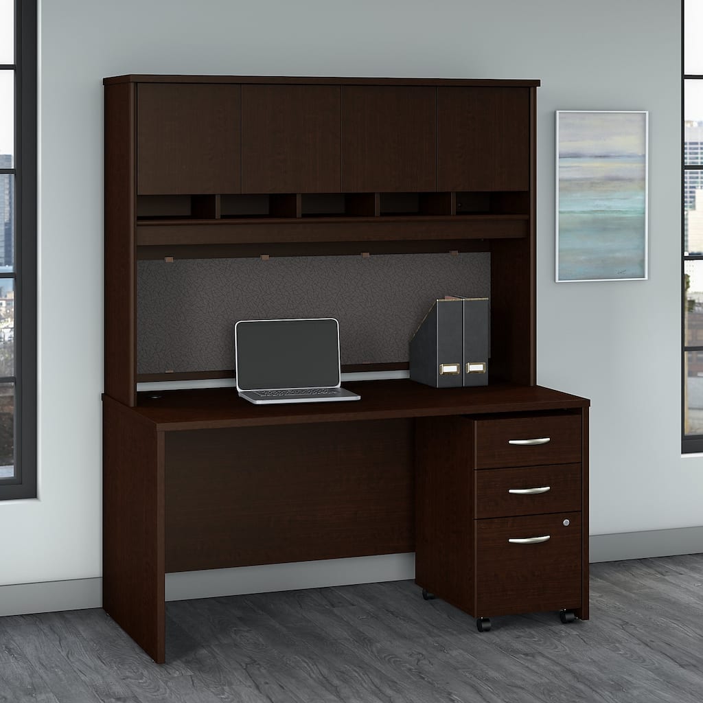 Series C 60W Desk with Hutch and Drawers by Bush Business Furniture