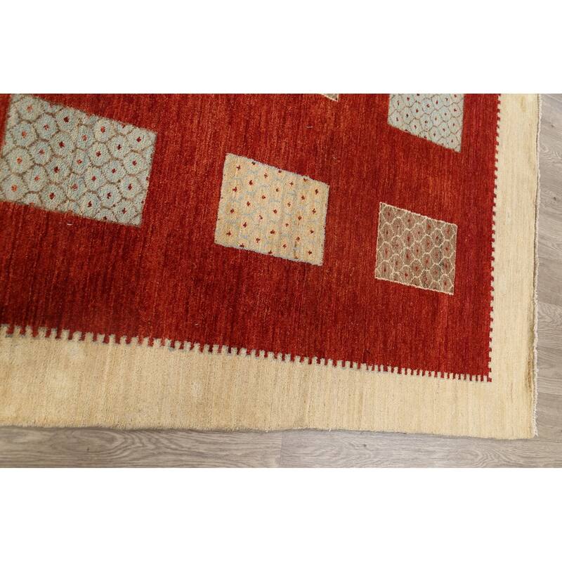 Geometric Modern Gabbeh Kashkoli Oriental Area Rug Wool Handmade - 6'0" x 7'7"