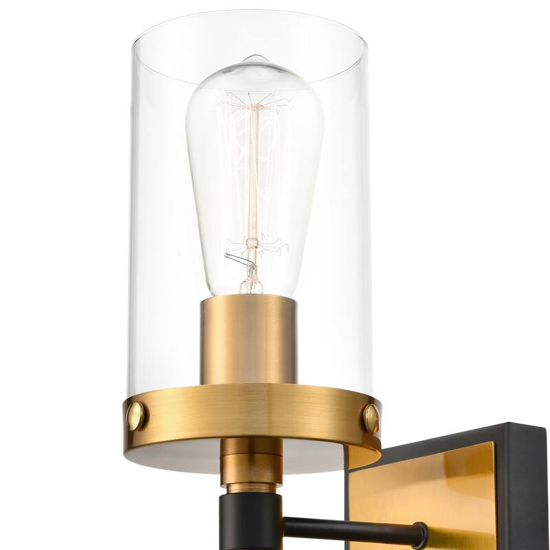 Light Society Emme 1-Light Vanity Light - Black/Brushed Brass