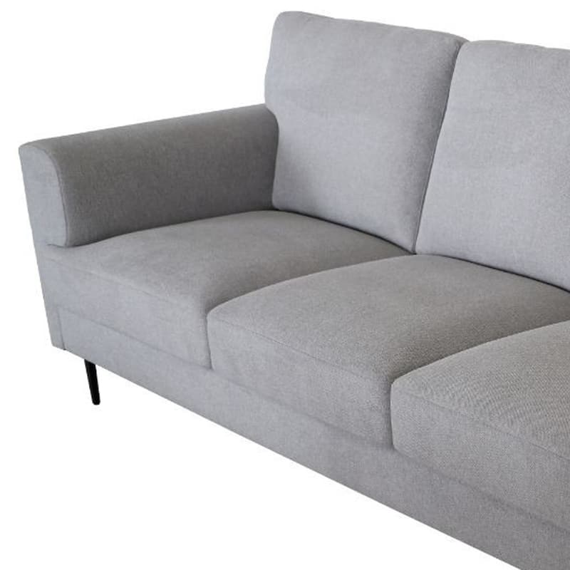 HomeRoots 84" Light Gray Linen Sofa With Black Legs - 84