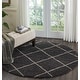 preview thumbnail 118 of 120, Nourison Brisbane Large Diamond Geometric Modern Shag Area Rug 6'7" Round - Charcoal - Runner/Round