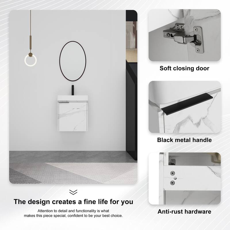 BNK 16"/20"/24"/30"/36" Single Sink Bathroom Vanity with Soft Close Door and Shelf