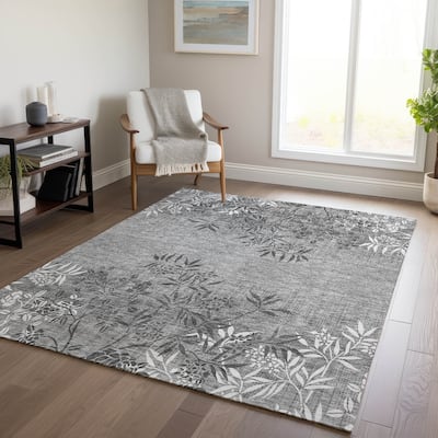 Machine Washable Indoor/ Outdoor Chantille Modern Garden Rug