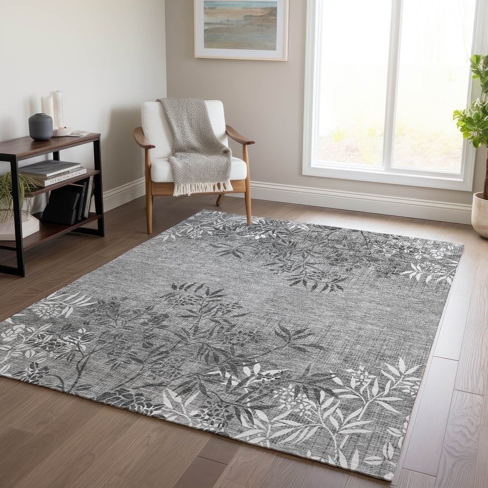 Machine Washable Indoor/ Outdoor Chantille Modern Garden Rug