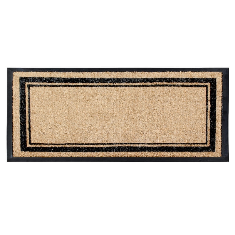 A1 Home Collections Natural Coir & Rubber Hand Flocked Large Door Mat
