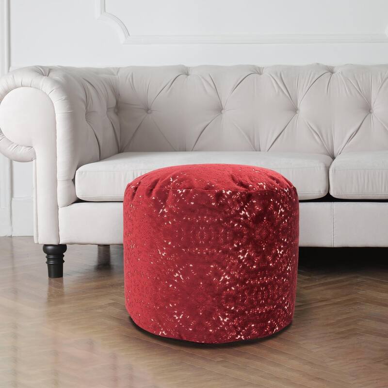 Allan Andrews Round Tall Pouf Pasini Ruby