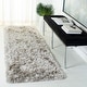 preview thumbnail 42 of 58, SAFAVIEH Handmade Ocean Shag Lyse Glam 2.5-inch Thick Rug 2'3" x 10' Runner - Light Grey - Runner