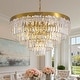 preview thumbnail 1 of 14, 24 in. Modern 5-Tier Gold Crystal Chandelier with 11 Lights, Round Contemporary Ceiling Light for Dining Room and Living Room Brass Chandelier